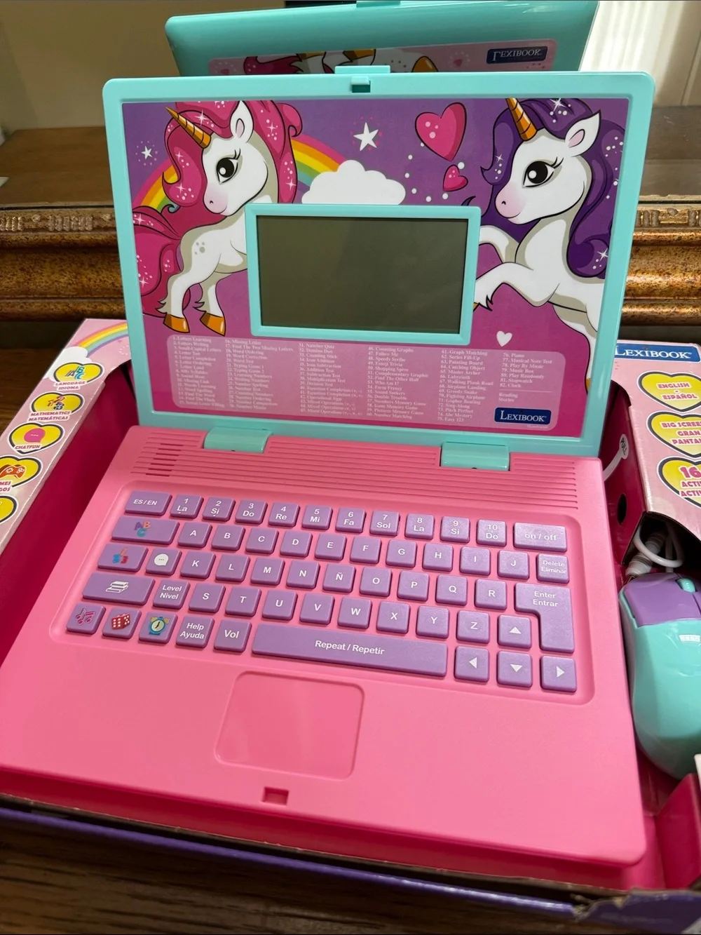 Unicorn Bilingual Educational Laptop Tablet - Pink & Teal. 164 Activities. 4+.